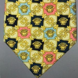 VTG 💎Rare Versace Medusa Head Silk Tie Mint